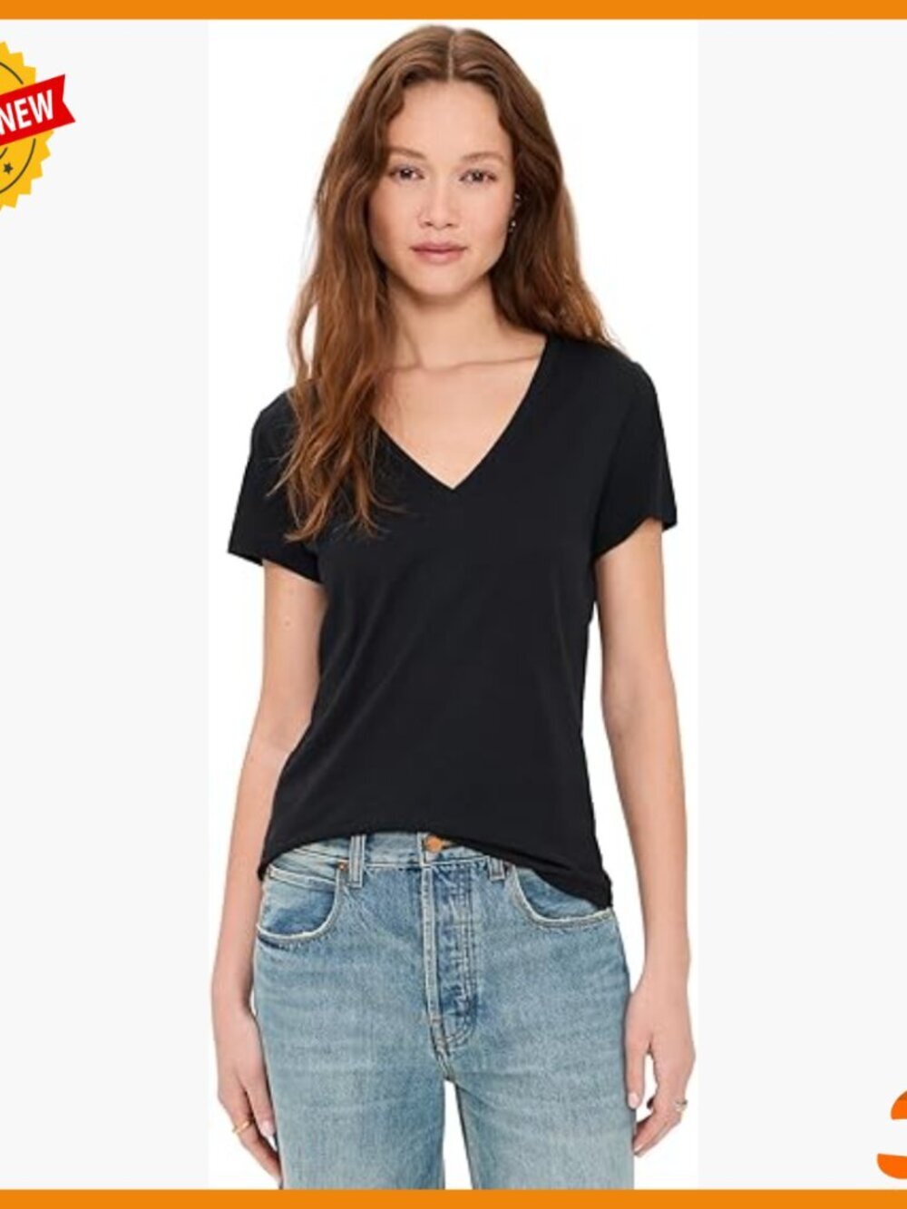 Essential V-Neck Tee in Peruvian Pima Cotton, Relaxed Fit
